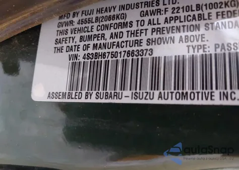 2001 Subaru Outback from USA, damaged, VIN 4S3BH675017663373